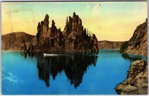 VINTAGE POSTCARD VIEW OF CRATER LAKE IN OREGON MAILED 1931