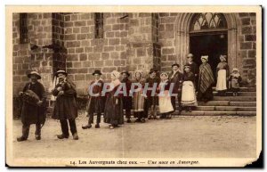 Old Postcard The Auvergne home A wedding in Auvergne Folklore Costume