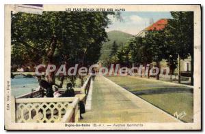 Old Postcard The Most Beautiful Digne les Bains Alps sites B Avenue Gambetta