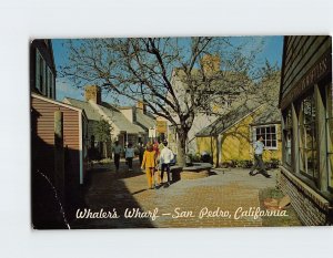 Postcard Whaler's Wharf, San Pedro, Los Angeles, California