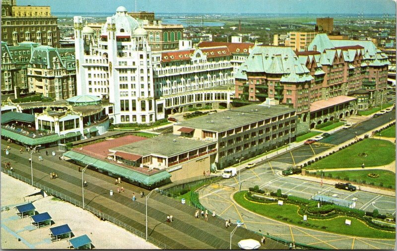 Marlborough Blenheim Hotel Atlantic City New Jersey Aerial Chrome Postcard 