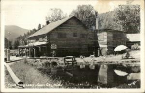 Cabin City MT Trout Valley Lodge Hough Real Photo Postcard