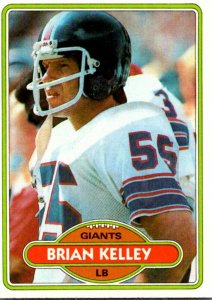 1980 Topps Football Card Brian Kelley LB New York Giants sun0048