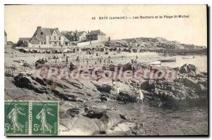 Postcard Old Batz The Rocks And Beach St Michel