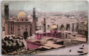 VINTAGE POSTCARD PANORAMIC VIEW OF CAIRO EGYPT c. 1910 HAND TINTED [weak corner]