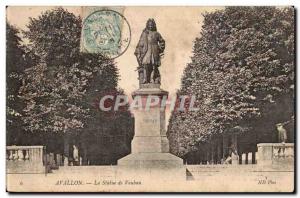 Avallon Old Postcard Statue of Vauban