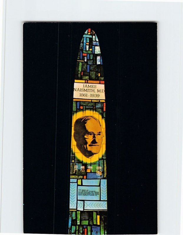 Postcard Dr. James Naismith, ceiling plaque, Springfield, Massachusetts