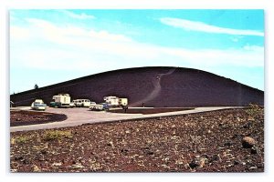 Craters Of The Moon National Monument Idaho Postcard Inferno Cone Old Cars