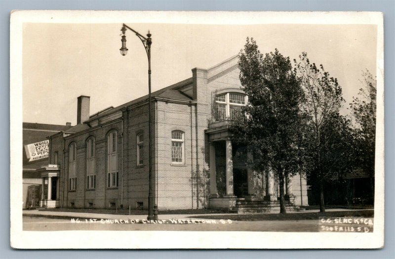 WATERTOWN SD 1st CHURCH of CHRIST VINTAGE REAL PHOTO POSTCARD RPPC