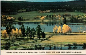 Watson Lake BC Autumn 108 Mile Recreational Ranch Block Bros Unused Postcard G52