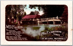 A Birthday Token Of My Love Lake Bridge Greetings and Wishes Card  Postcard