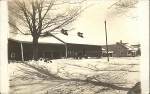 Greensboro VT Vermont Huge Barn in Winter c1910 Real Photo Postcard