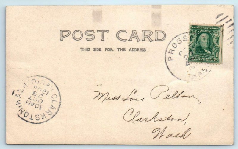 RPPC  PROSSER, Washington WA ~ View of DAM  Benton County 1906 Postcard