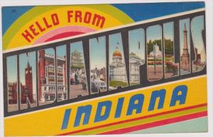 LP75  LARGE letter, Indianapolis, Indiana, IN, postcard.