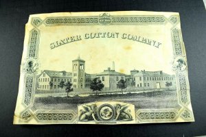 1880's Large Slater Cotton Company Crate Label 7 1/8 X 10 1/8 Bank Note &A