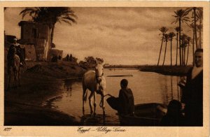 CPA Lehnert & Landrock 1077 Village Scene EGYPT (917622)