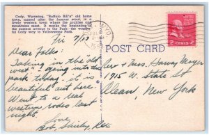 Large Letter Linen CODY, WY Wyoming  ~ 1953  Park County Curt Teich Postcard 