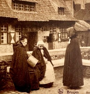 Behind The Gruuthouse Belgian Women #2 Belgium Gravure 1910s Postcard PCBG12A