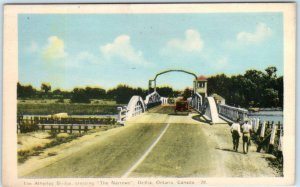 ORILLIA, ONTARIO Canada  ATHERLY BRIDGE crossing The Narrows c1930s Postcard