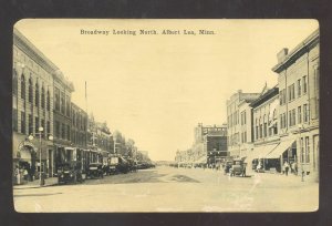 ALBERT LEA MINNESOTA DOWNTOWN BROADWAY STREET SCENE VINTAGE POSTCARD