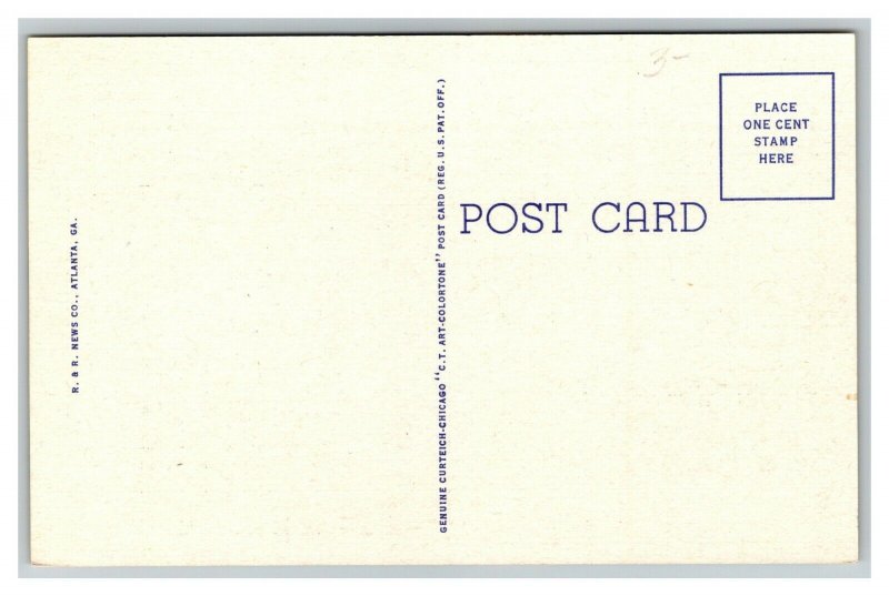 Vintage 1940's Postcard Baptist Methodist & Episcopal Churches Marietta Georgia