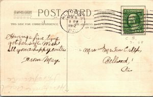 Vintage John Winsch  Beautiful Landscape Antique Happy Easter Postcard