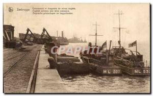 Old Postcard Zeebrugge Convoveurs And sweepers English English mines and mine...