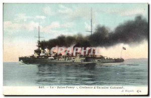 Old Postcard Boat Cruiser Jules Ferry d & # 39escadre armor