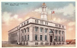 Vintage Postcard City Hall and Auditorium Building Landmark Pueblo Colorado CO