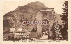 Old Postcard Saint Claude Jura Entree suspension bridge