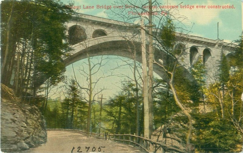 Walnut Lane Bridge Over Drive, Philadelphia, Pennsylvania 1911 Postcard