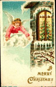 1908 Christmas Angel Snow Used 