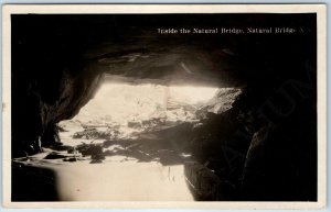 c1920s Natural Bridge, NY Inside RPPC Cave Cavern High Exposure Real Photo A258