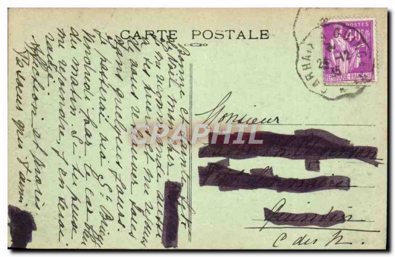 Old Postcard wild gorges longeau a good rest near Gouarec