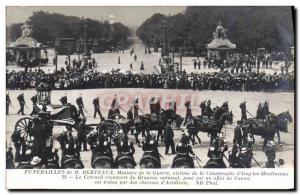 Old Postcard Funerals M Berteaux Minister of War victim of the disaster of th...