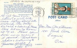 Automobiles 1950s Indio California Western Resort Publication postcard 9262