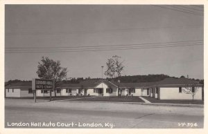 London Kentucky London Hall Auto Court Real Photo Vintage Postcard AA21624