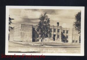 RPPC FAIRBANKS ALASKA PUBLIC SCHOOL BUILDING VINTAGE REAL PHOTO POSTCARD