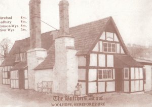 The Butchers Arms Woolhope Hereford Pub Vintage Advertising Postcard