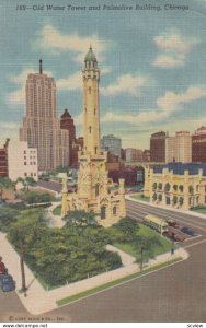 CHICAGO, Illinois, 1954 ; Old Water Tower & Palmolive Building