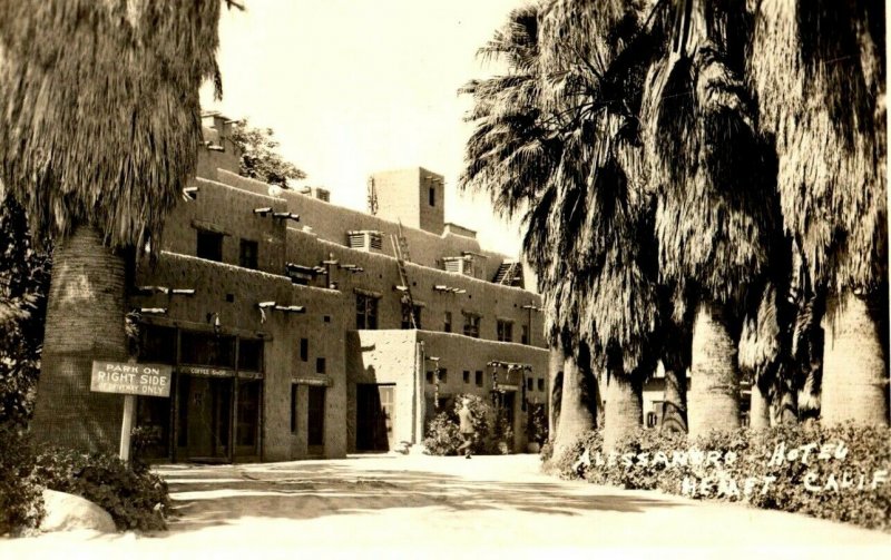 1920s RPPC Alessandro Hotel Hemet, CA Real Photo Coffee Shop Signs Postcard F96