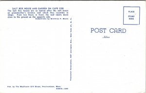 Salt Box House Garden Cape Cod Postcard VTG UNP Vintage Unused Chrome 
