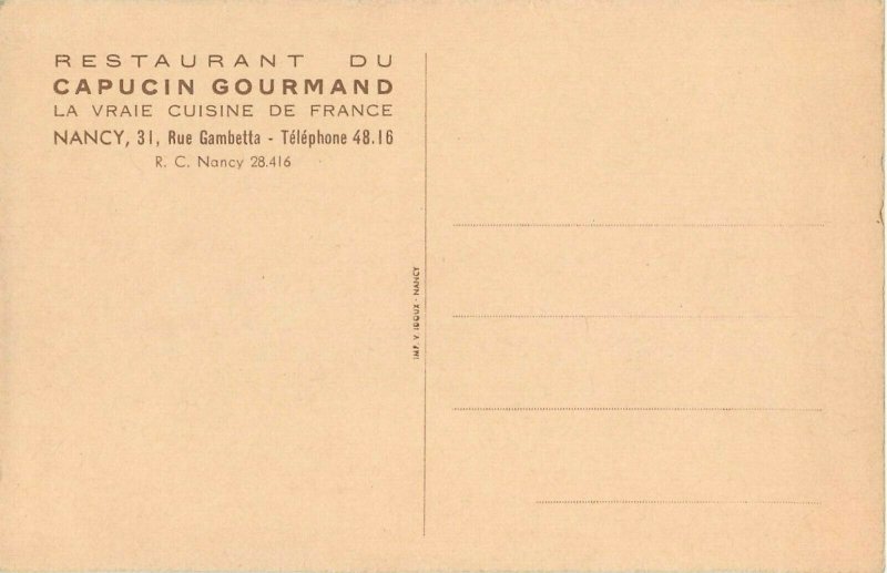 Restaurant du Capucin Gourmand Nancy France Rene Deparday anti-clerical monk