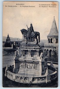 Budapest Hungary Postcard Side View of St. Stephan's Monument 1912 Posted