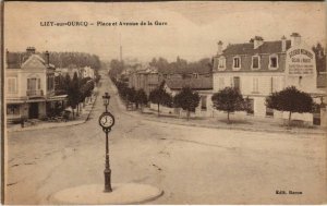 CPA Lizy sur Ourcq Place et Avenue de la Gare FRANCE (1100872)