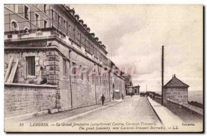 Old Postcard Langres Grand Seminaire (currently Barracks Carteret Trecourl) Army