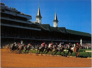 VINTAGE CONTINENTAL SIZE POSTCARD KENTUCKY DERBY CHURCHILL DOWNS