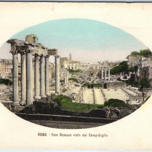 c1910s Rome, Italy Roman Forum Campidoglio Hand Colored PC Ancient Ruins A342