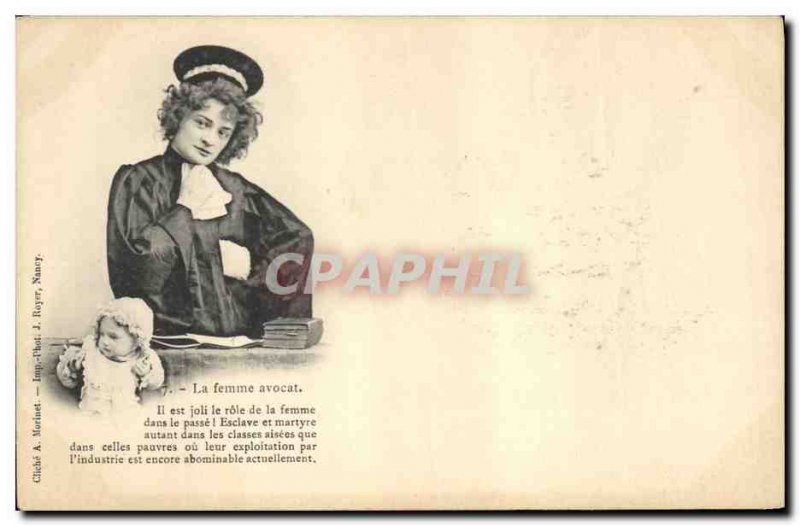 Old Postcard Fantasy Children Doll Woman lawyer It is nice the role of women ...