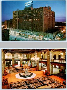 2 Postcards MEMPHIS, TN ~ Lobby & Fountain SHERATON PEABODY HOTEL c1970s